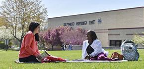 Student on Griffin Lawn